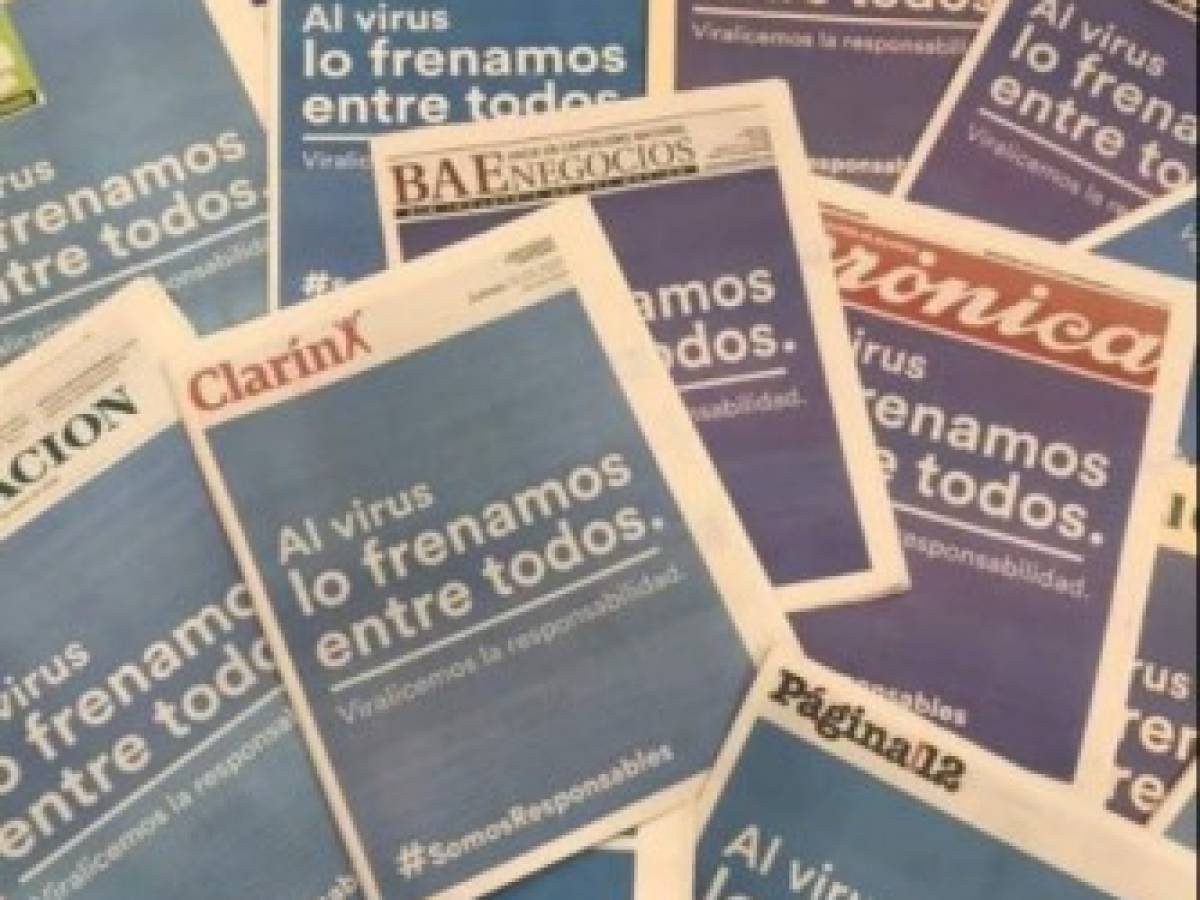 Argentina: Todos los periódicos comparten portada por Covid-19