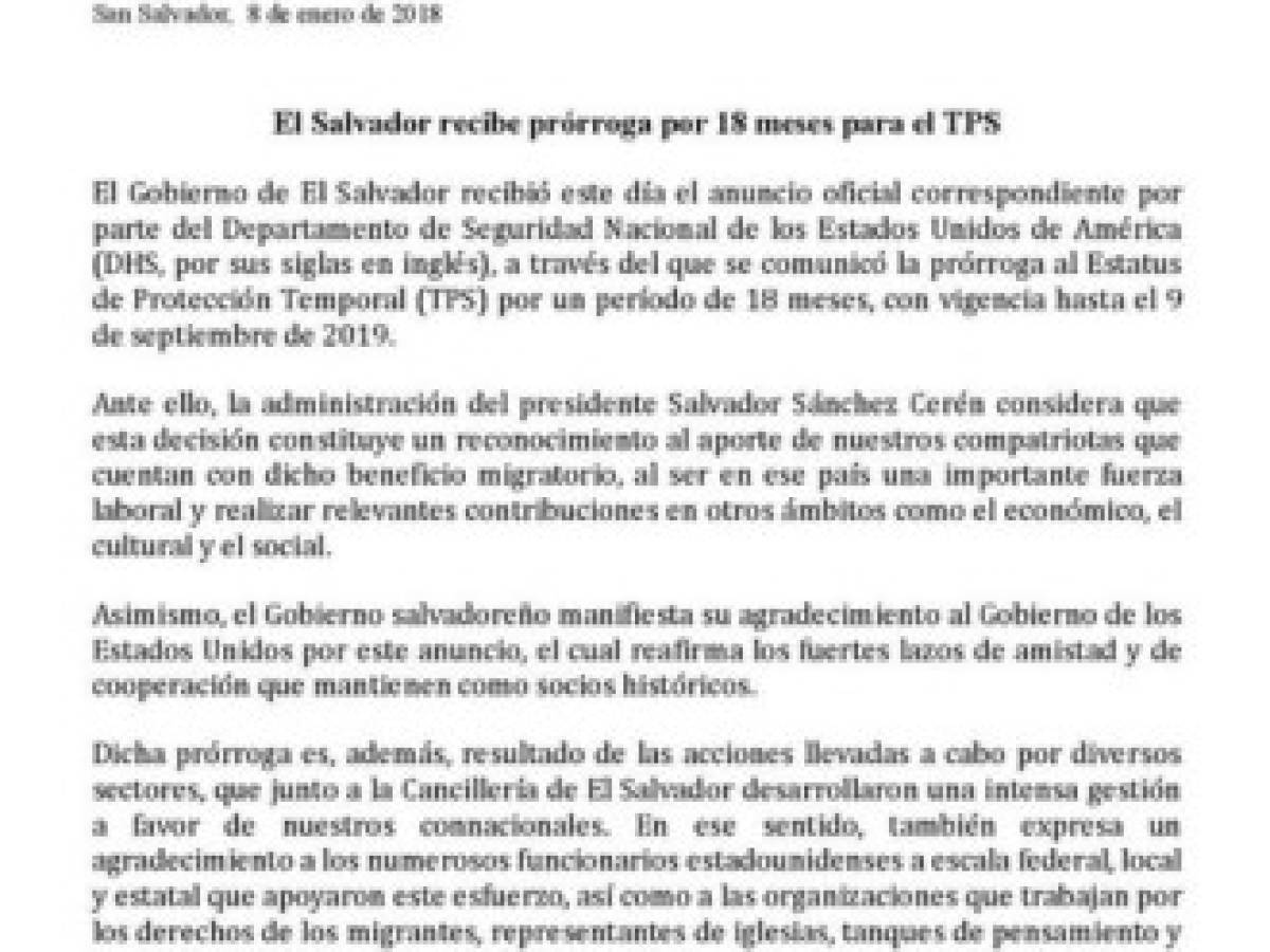 EEUU revoca TPS para unos 200.000 salvadoreños