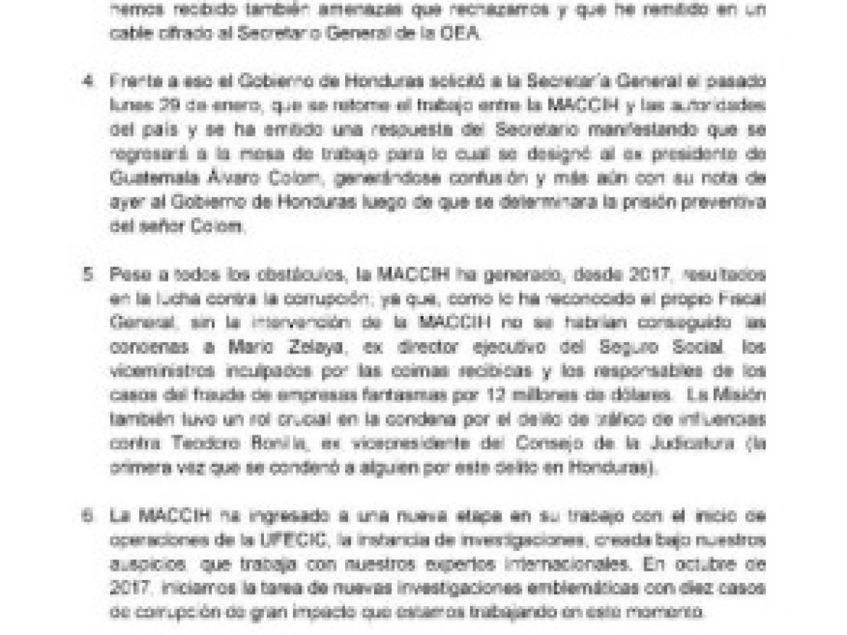 Honduras: Estas son las razones de la renuncia del exjefe MACCIH