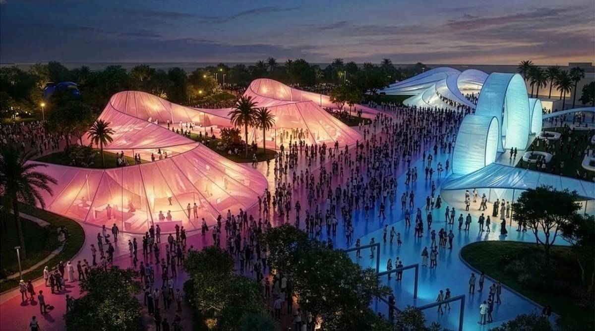 Macondo Park es la parte más interesante del proyecto. Los promotores lo presentan como una pequeña ciudad temática y cultural que se activará antes, durante y después de cada concierto. (FOTO: BIG / ADes)