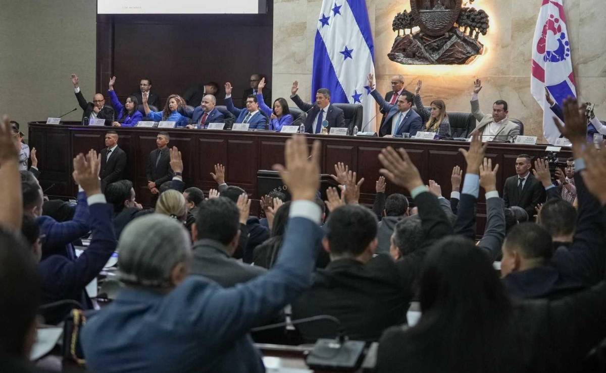 <i>La decisión fue aprobada en una sesión marcada por el rechazo de la bancada del ahora opositor Partido Libertad y Refundación (Libre, izquierda), con algunos de sus 35 diputados sonando silbatos. Foto de cortesía</i>