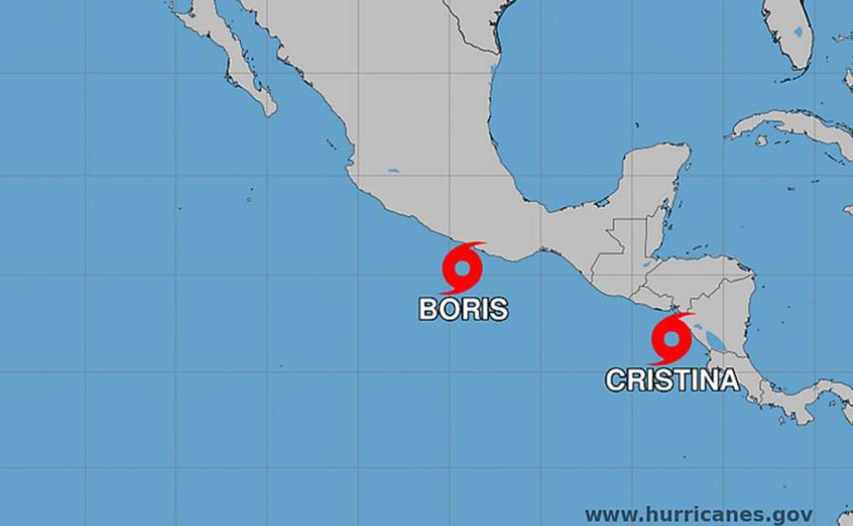 La depresión tropical Tres-E se intensificó este lunes hasta convertirse en la tormenta tropical Cristina en el océano Pacífico, mientras la tormenta Boris continúa acercándose a las costas del sur de México y mantiene el potencial de provocar lluvias torrenciales, inundaciones y deslaves en varios estados del país, según informó el Servicio Meteorológico Nacional (SMN).