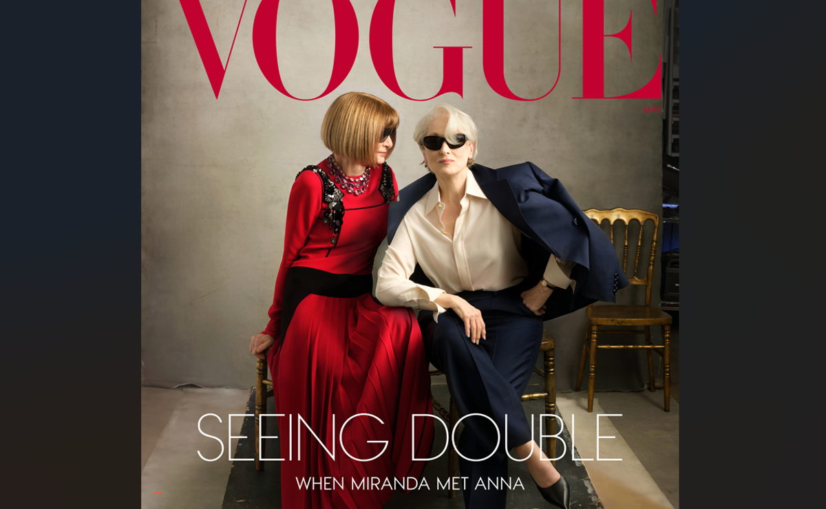 <i>Meryl Streep y la directora editorial global de Vogue, Anna Wintour, protagonizan la portada de la revista de moda. Foto de cortesía</i>