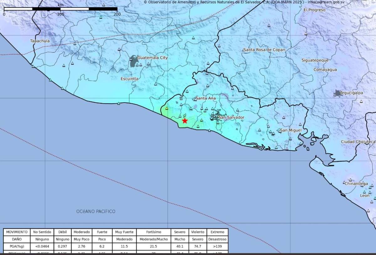 El Salvador: sismo de 5,7 pone en alerta a la población este 9 de enero de 2025