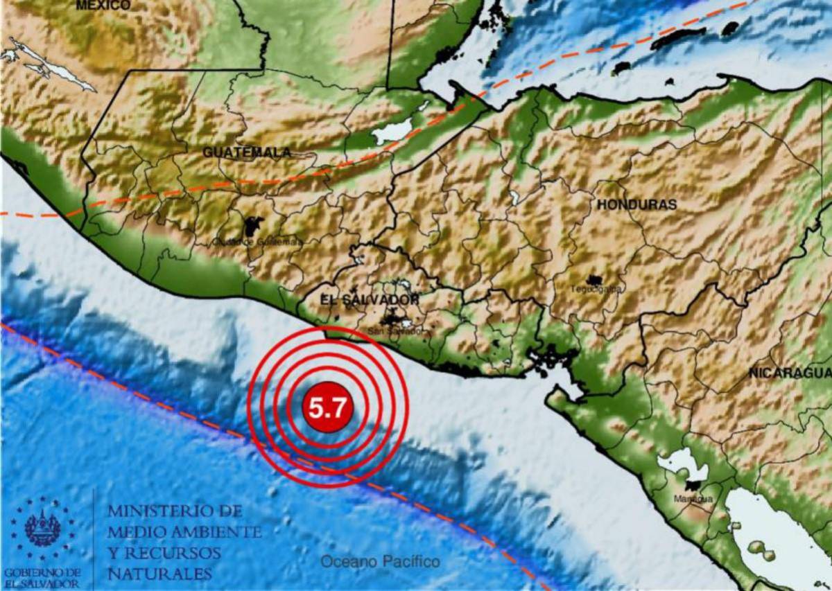 El Salvador: sismo de magnitud 5,7 alerta a la población