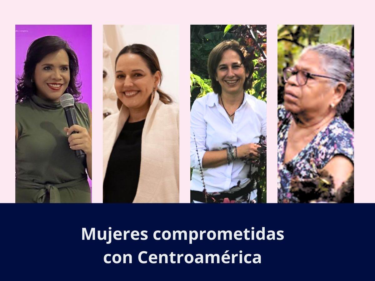 <i>Cuatro mujeres que abre oportunidades para las centroamericanas. De izquierda a derecha Pili Luna, Lula Mena, María Pacheco y Vicenta González. Foto E&amp;N con imágenes cortesías.</i>