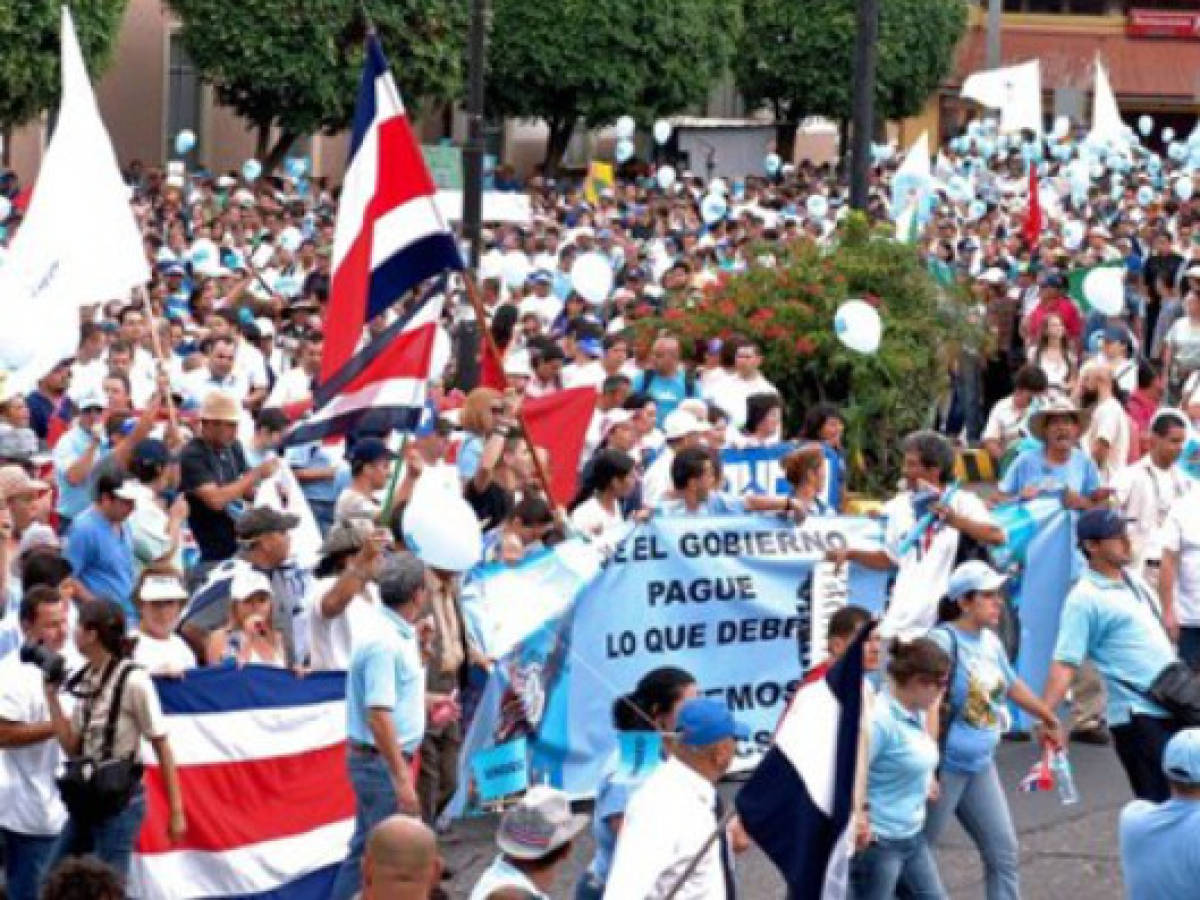 Trabajadores protestan contra corrupción en Costa Rica