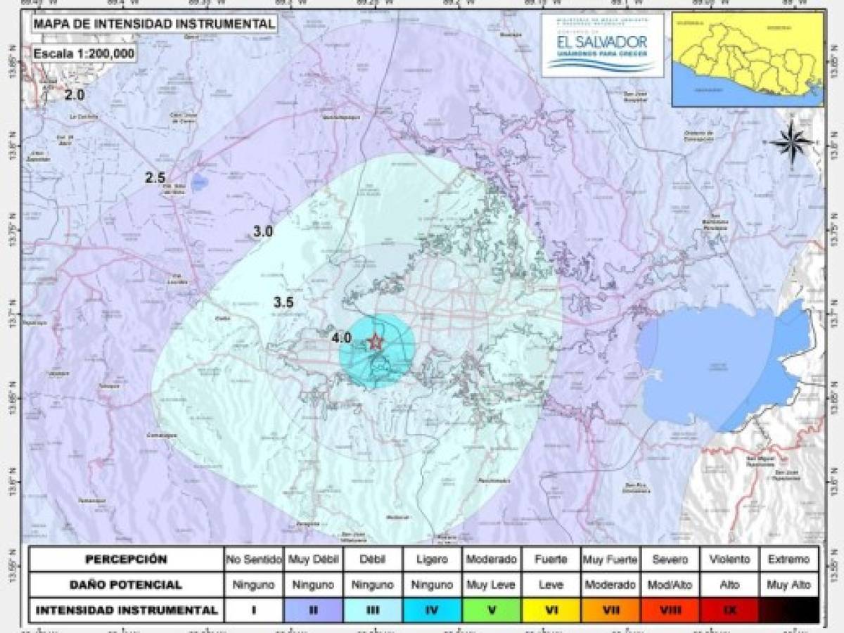 Sismo de 5.1 grados sacude San Salvador