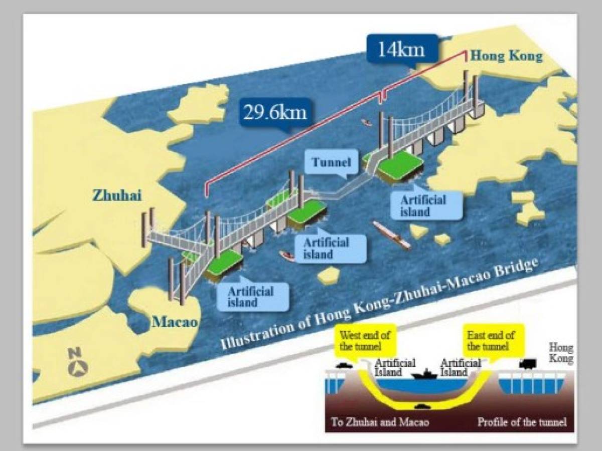 Inauguran megapuente que une China Continental con Hong Kong