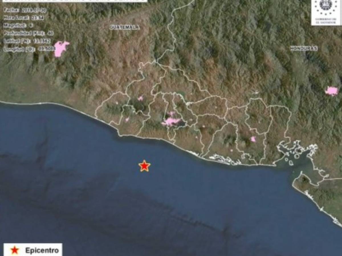 Sismo de 6 grados remece a El Salvador y Guatemala