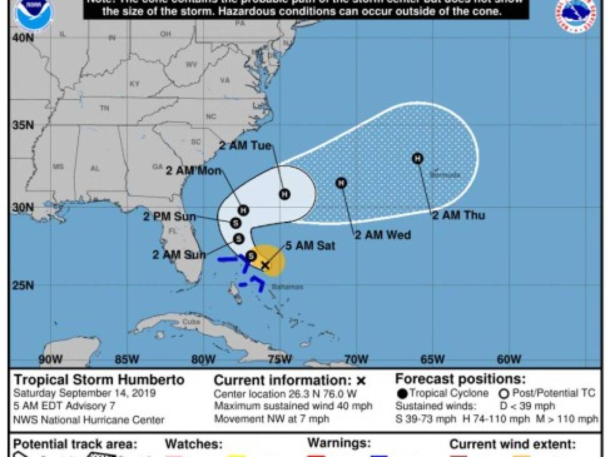 La tormenta Humberto golpea Las Bahamas cuando aún no se recuperan del huracán Dorian