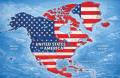 <i>Donald Trump, compartió en su red Truth Social un mapa en el que las franjas rojas y blancas de la bandera estadounidense cubren México, el Caribe y Canadá, además de Groenlandia e Islandia. Foto de cortesía</i>