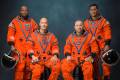 Fotografía cedida por la NASA de los integrantes de la tripulación de la misión Artemis III, de izquierda a derecha, Andre Douglas, Luca Parmitano, Randy Bresnik, y Frank Rubio. EFE/Bill Stafford/NASA