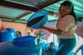 <i>El PMA ayuda a las comunidades en el Corredor Seco de Guatemala a través de la acción anticipatoria del CERF, entregando silos y granos para los bancos de alimentos locales. Este proyecto mejora la seguridad alimentaria, optimiza el almacenamiento de granos y apoya a las comunidades que enfrentan sequías y otras crisis recurrentes. WFP/TVN Producciones</i>