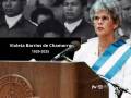 <i>Violeta se concentró en la pacificación de Nicaragua, decretó la suspensión del servicio militar obligatorio y la recuperación de armas en manos de civiles. FOTO @historia_ca</i>