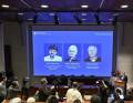 <i>Miembros de la Asamblea del Nobel anuncian a los galardonados con el Premio Nobel de Fisiología o Medicina de 2026. EFE/EPA/Ponus Lundhal</i>