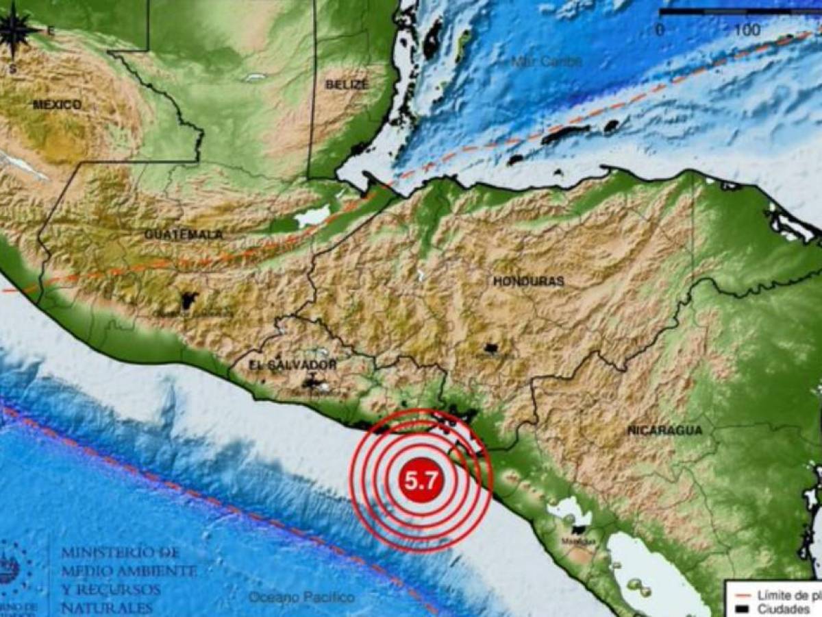 Sismo de 5,7 fue sensible en tres países centroamericanos