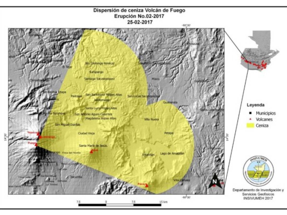 Volcán de Fuego entra en erupción y la ceniza amenaza C. de Guatemala