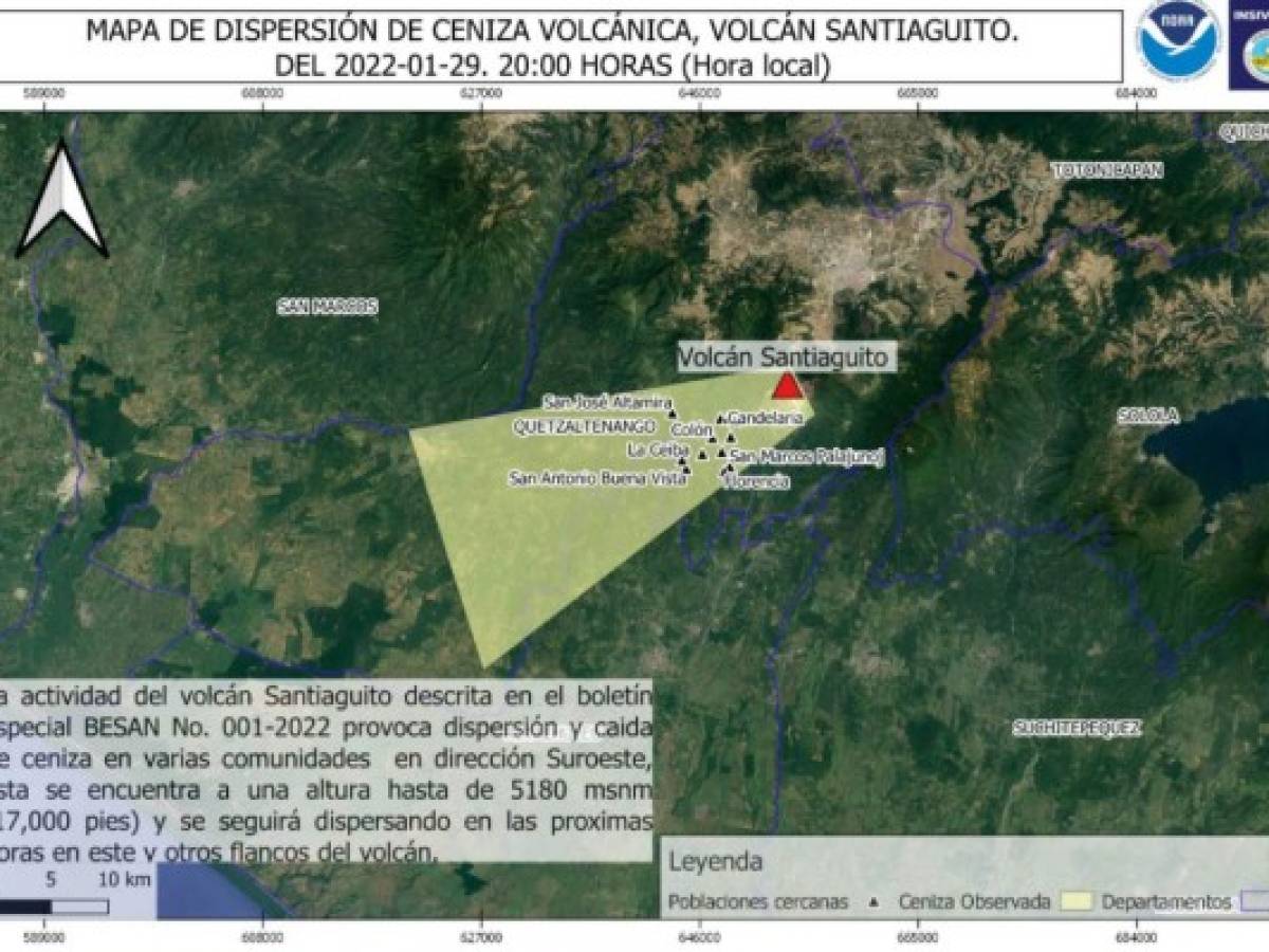 Guatemala: Volcán Santiaguito aumenta actividad y lanza ceniza