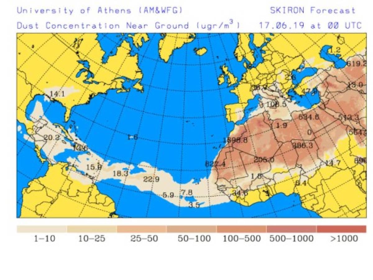 Disminuirán lluvias en Centroamérica por ingreso de polvos del Sahara