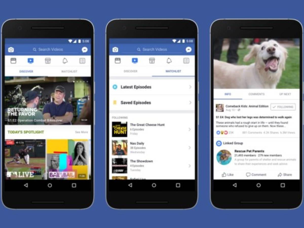 Facebook lanza Watch, su plataforma de programas de información