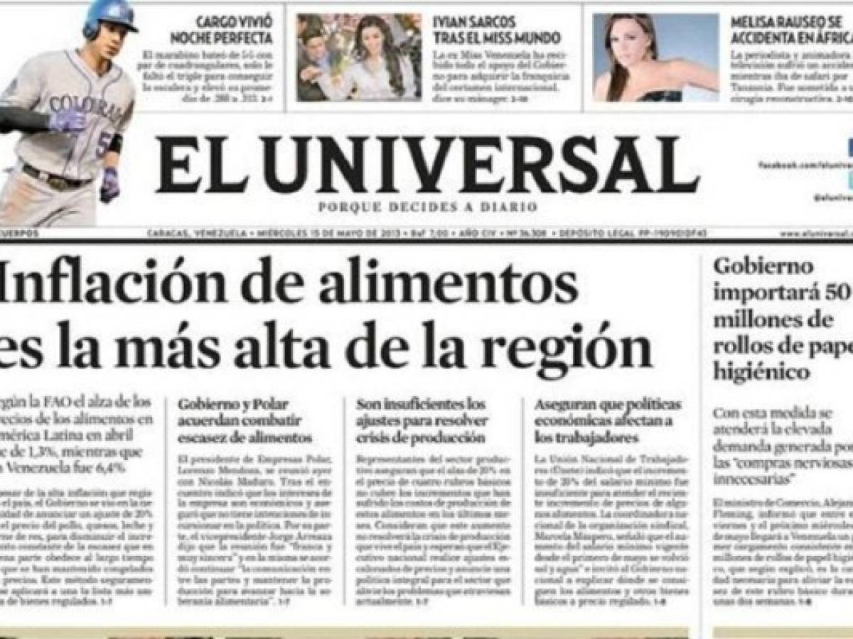 Venezuela: venden diario El Universal