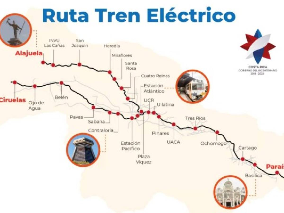 Costa Rica: Proyecto del tren eléctrico tendrá 42 estaciones