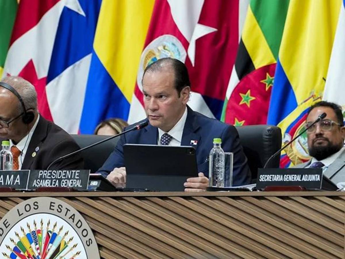 Mtinistro de Relaciones Exteriores de Panamá, Javier Martínez – Acha, durante el segundo día de la 56ª Asamblea General de la Organización de los Estados Americanos (OEA) este martes, en Ciudad de Panamá. EFE/ Walter Hurtado