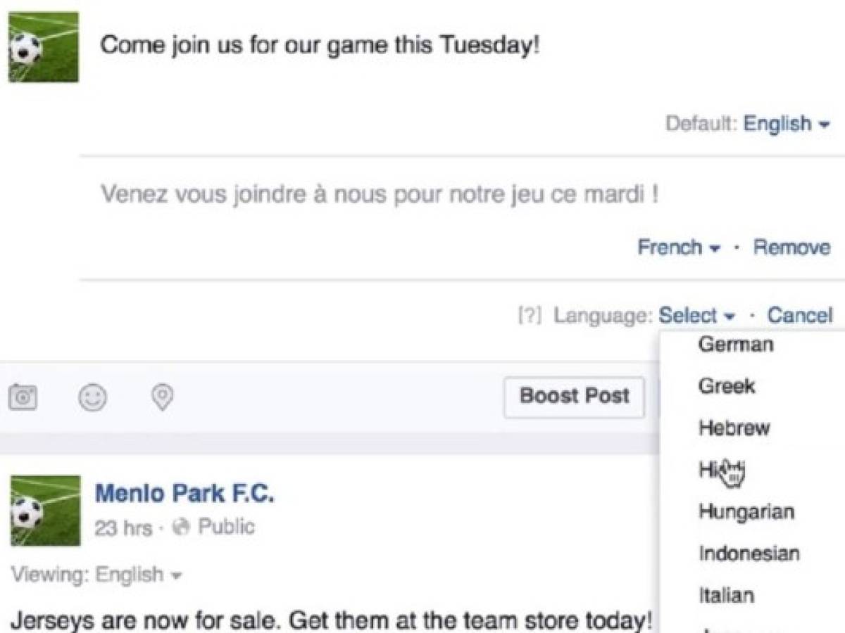 Facebook integra la traducción