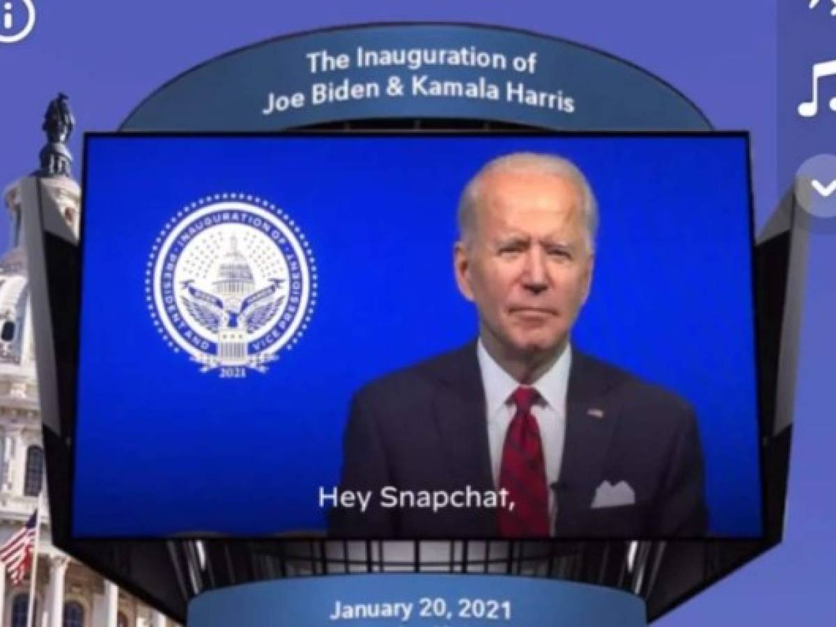 Biden tendrá su propio filtro de Snapchat en su toma de posesión como presidente