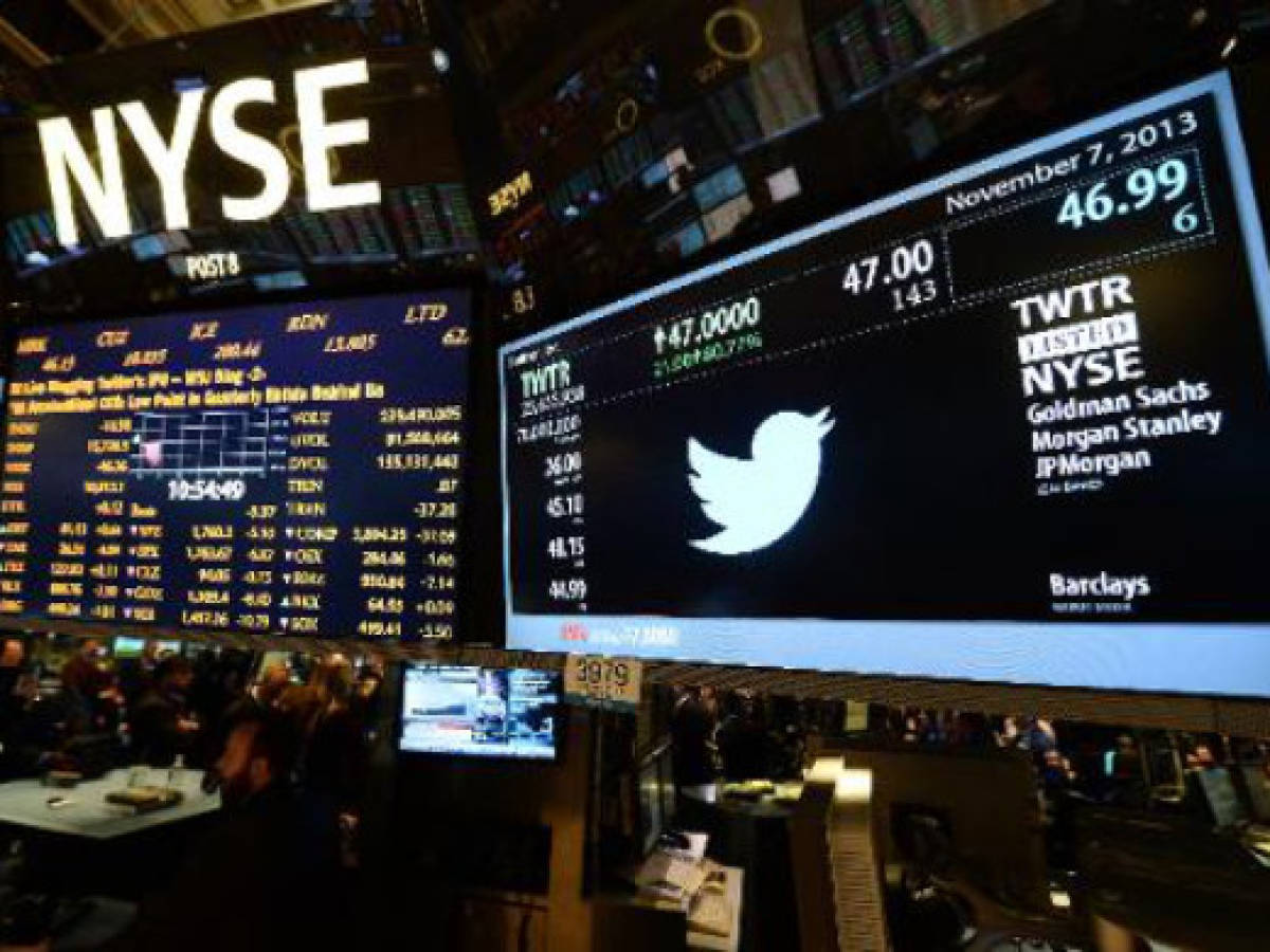 Acción de Twitter gana casi 90% al iniciar cotización en bolsa