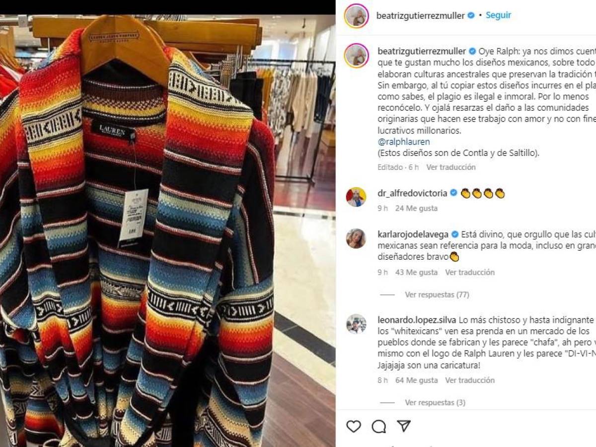 Esposa del presidente mexicano acusa a diseñador Ralph Lauren de plagiar diseños indígenas