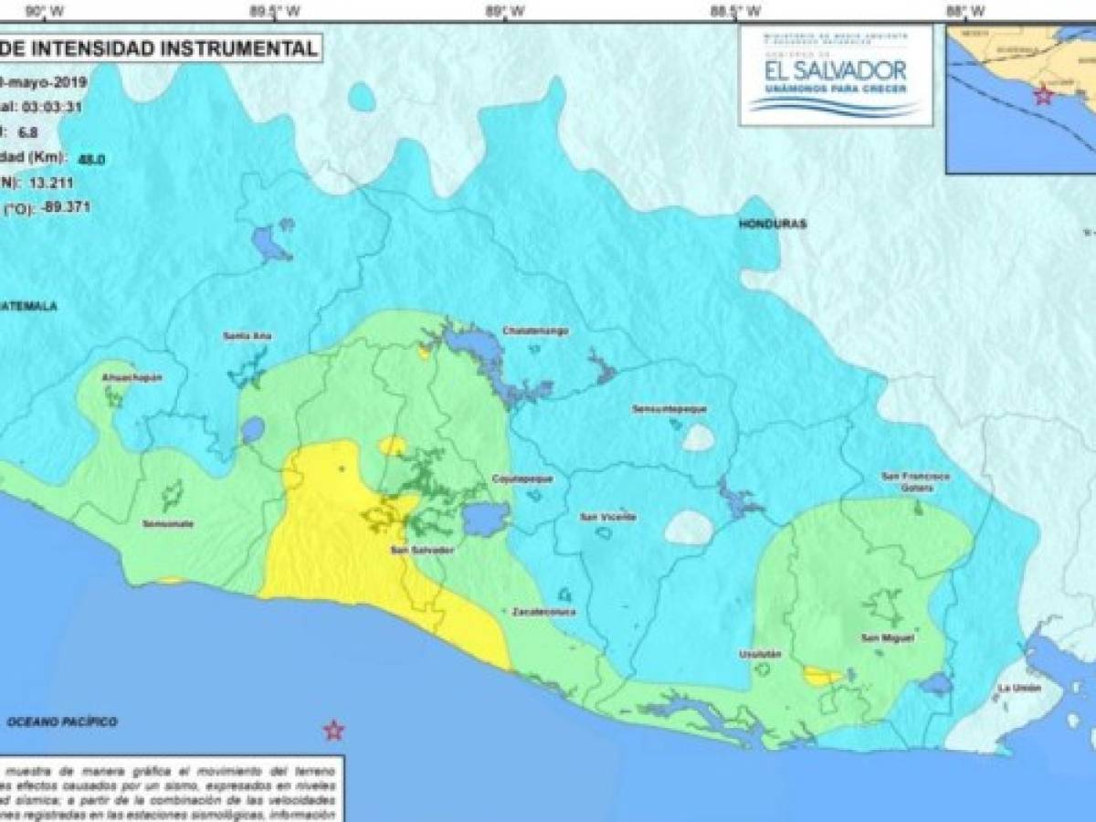 Sismo de 6,8 grados causa alarma en El Salvador