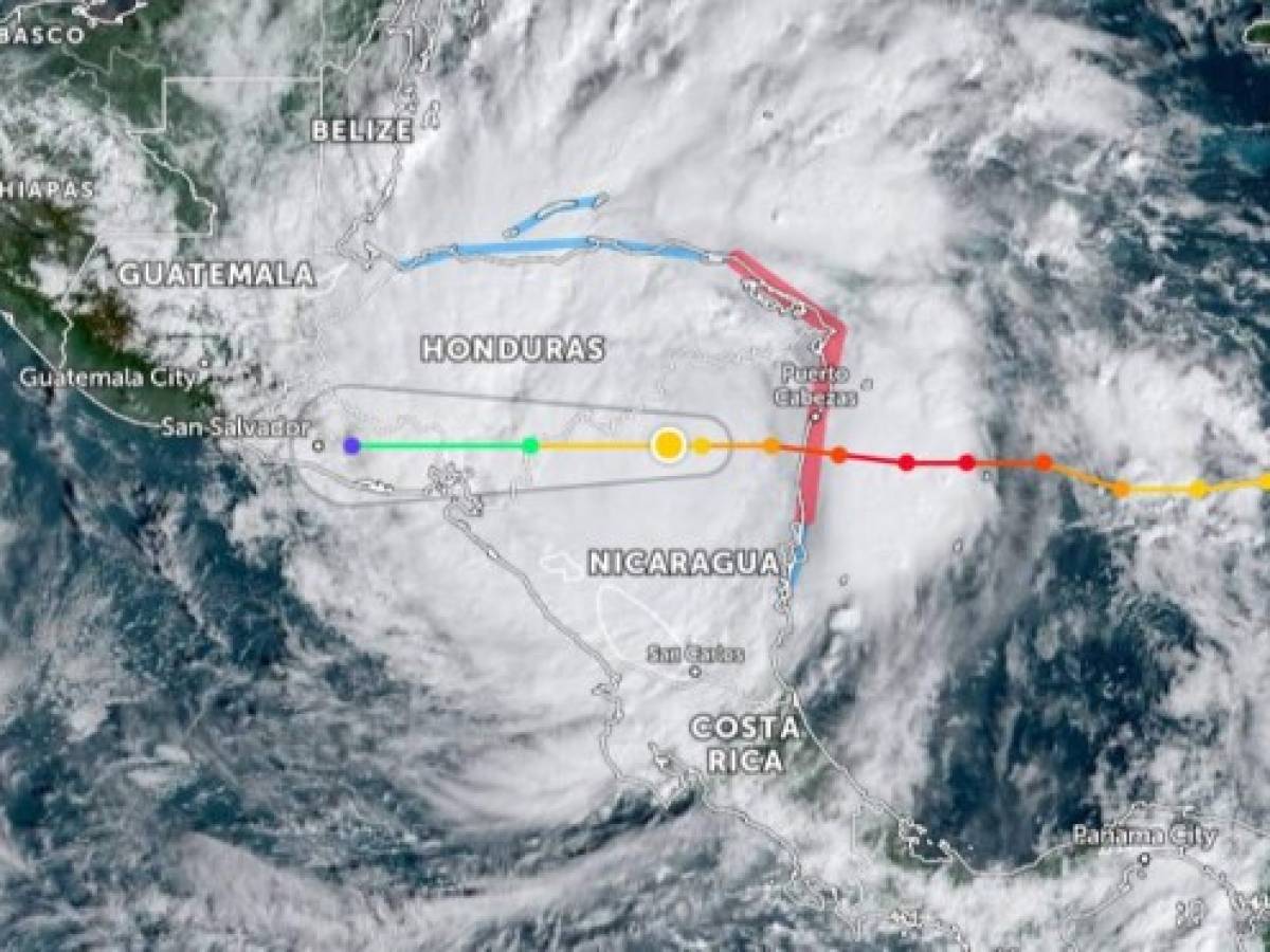 Huracán Iota pierde fuerza al avanzar por Nicaragua y acercarse a Honduras