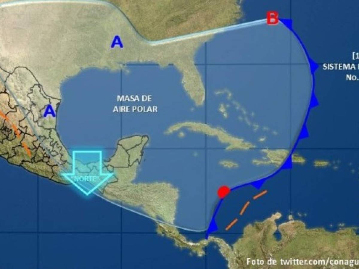 Centroamérica recibe impacto de frente frío