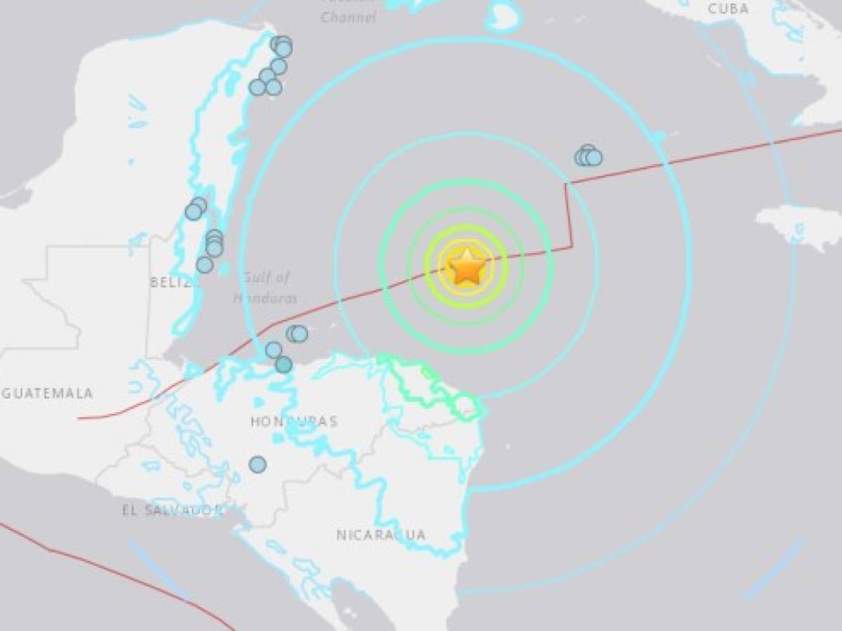 Honduras monitorea sus costas Caribe tras sismo