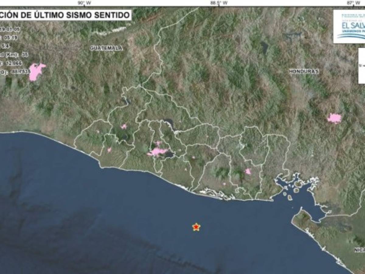 Sismo de 5,4 grados sacude al territorio salvadoreño