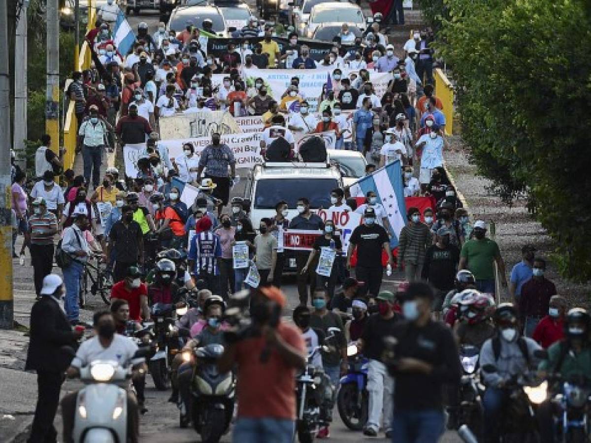 Cientos de personas manifiestan en Honduras contra las ciudades modelo