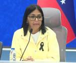Delcy Rodríguez prometió que la donación en dinero internacional será destinado para viviendas y que tendrá <b>todos los mecanismos de auditoría. (FOTO: EFE)</b>