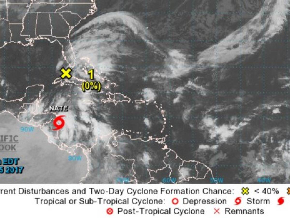 Se forma la Tormenta Nate en el Caribe de Nicaragua