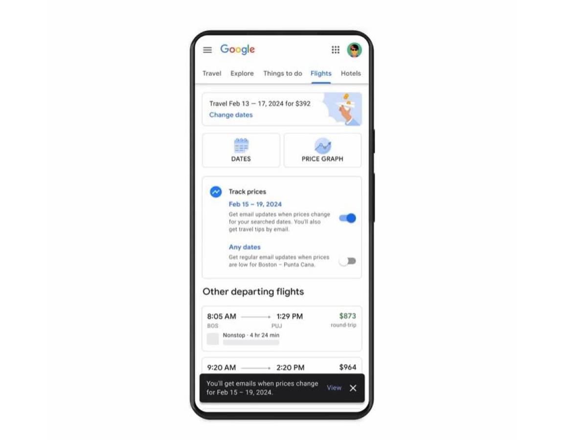 Google Flights se actualiza y señala las fechas más baratas para viajar