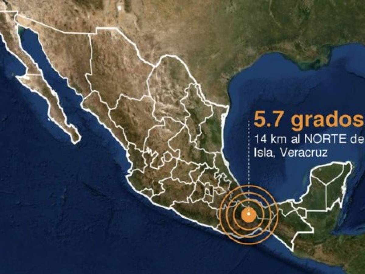 Sismo de magnitud 5,7 sacude el este de México
