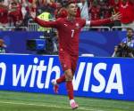 <i>Cristiano Ronaldo, de Portugal, celebra un gol contra Uzbekistán durante el partido de fútbol del Grupo K de la Copa Mundial de la FIFA 2026, disputado en el Estadio de Houston, Texas, EE. UU., el 23 de junio de 2026. (Mundial de Fútbol) EFE/EPA/MIGUEL A. LOPES</i>