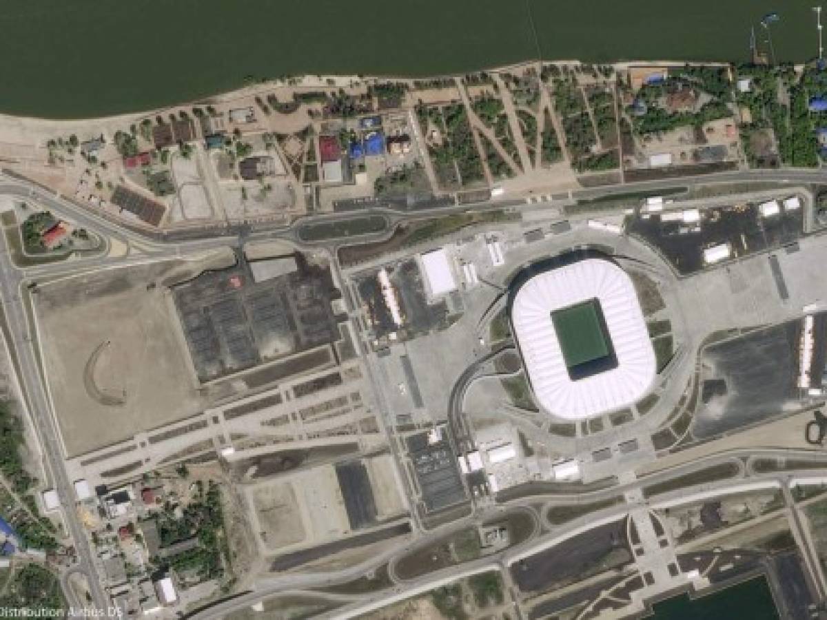 Estadios de la Copa Mundial de Fútbol 2018 vistos desde el espacio