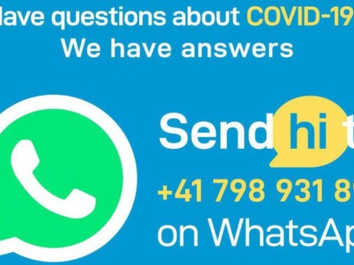 La Organización Mundial de la Salud lanza su Alerta de Salud sobre coronavirus en WhatsApp