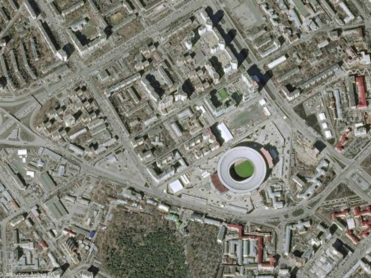 Estadios de la Copa Mundial de Fútbol 2018 vistos desde el espacio