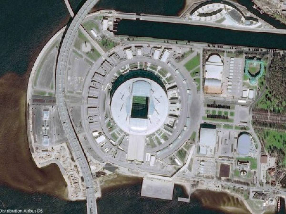 Estadios de la Copa Mundial de Fútbol 2018 vistos desde el espacio