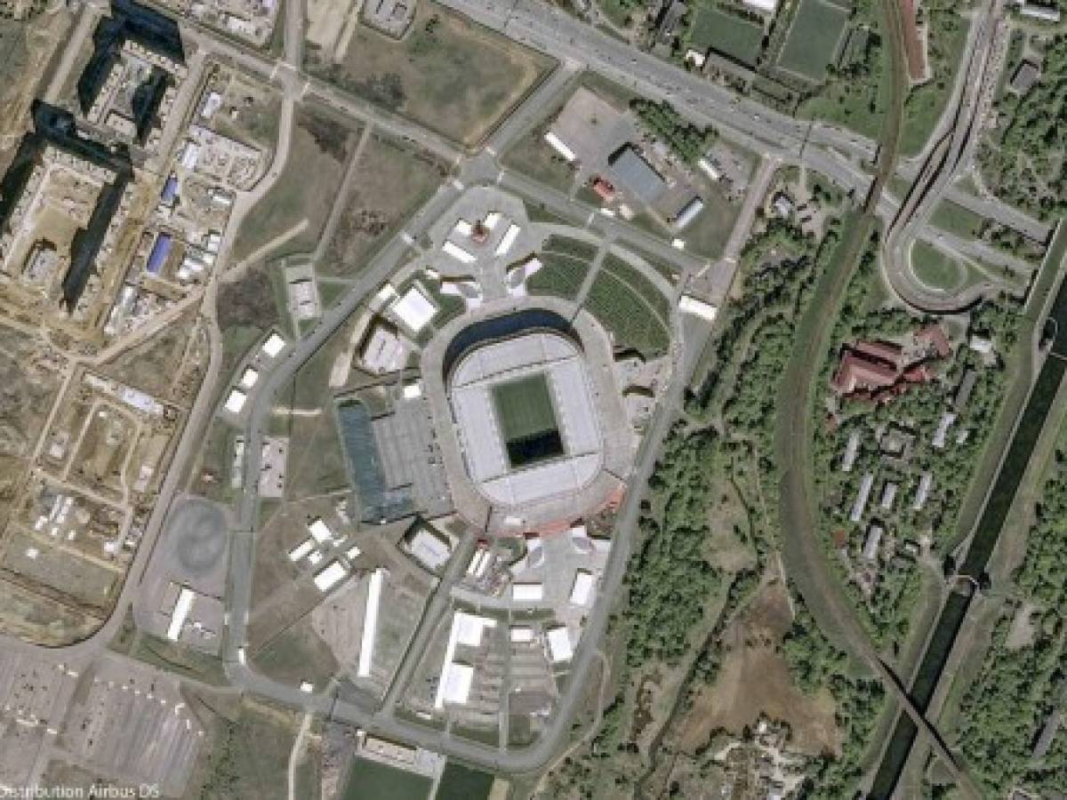 Estadios de la Copa Mundial de Fútbol 2018 vistos desde el espacio