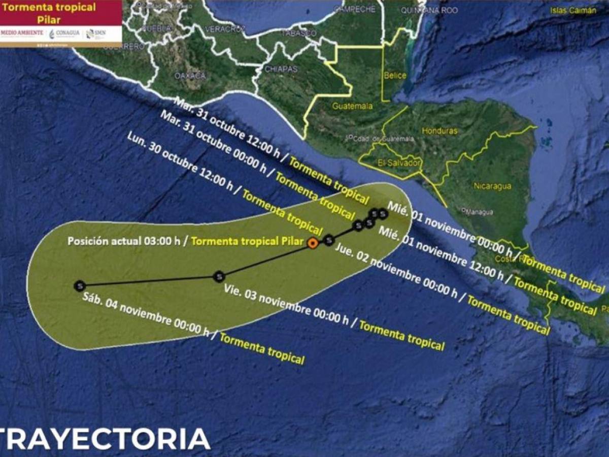 El Salvador decretó alerta roja por Tormenta Tropical Pilar