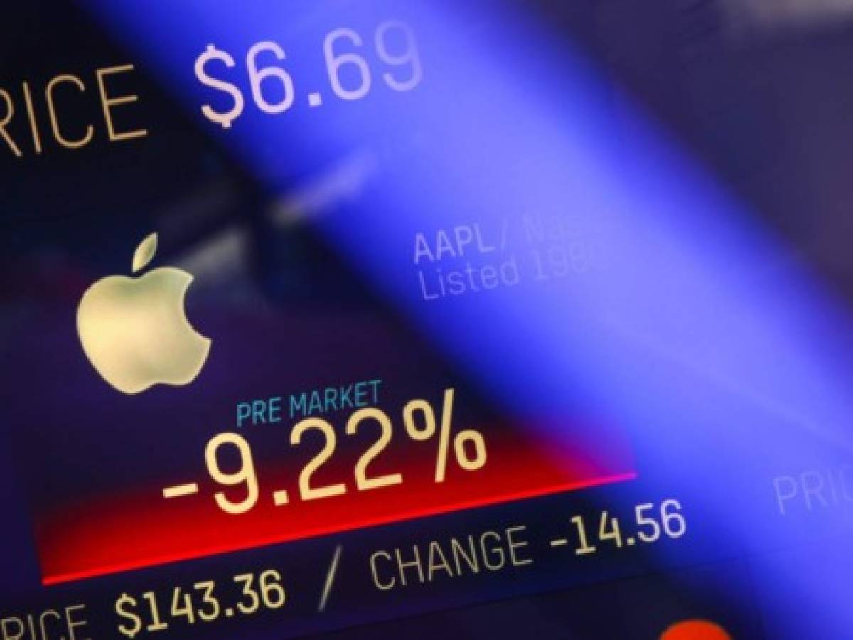 Wall Street cierra con fuertes pérdidas por desplome de Apple de casi 10%